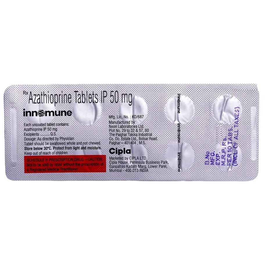 Innomune 50 mg Tablet back strip image