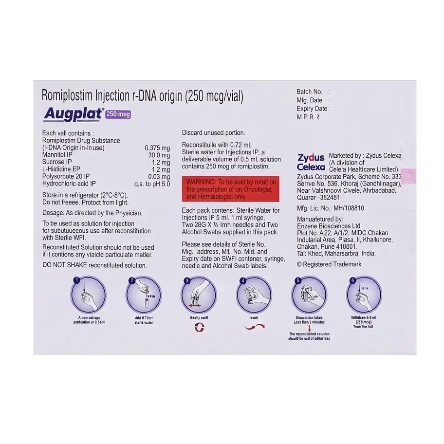Augplat 250mcg Injection back box image