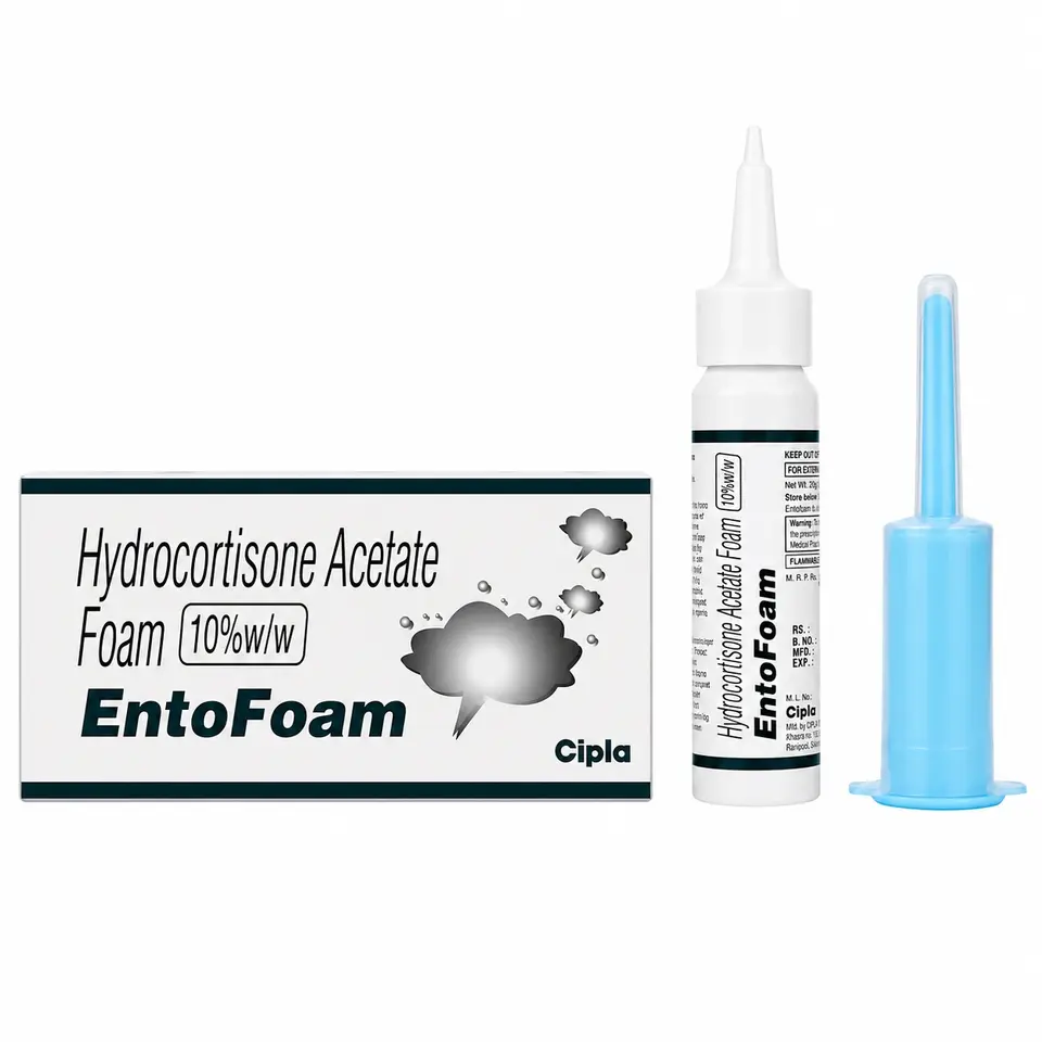 Entofoam Enema 20.8gm front aerosol canister and box image