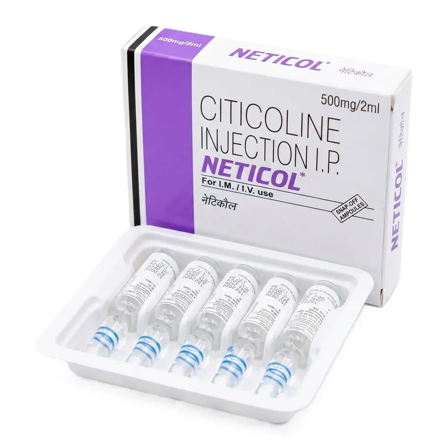 Neticol 500mg Injection front ampoule and box image