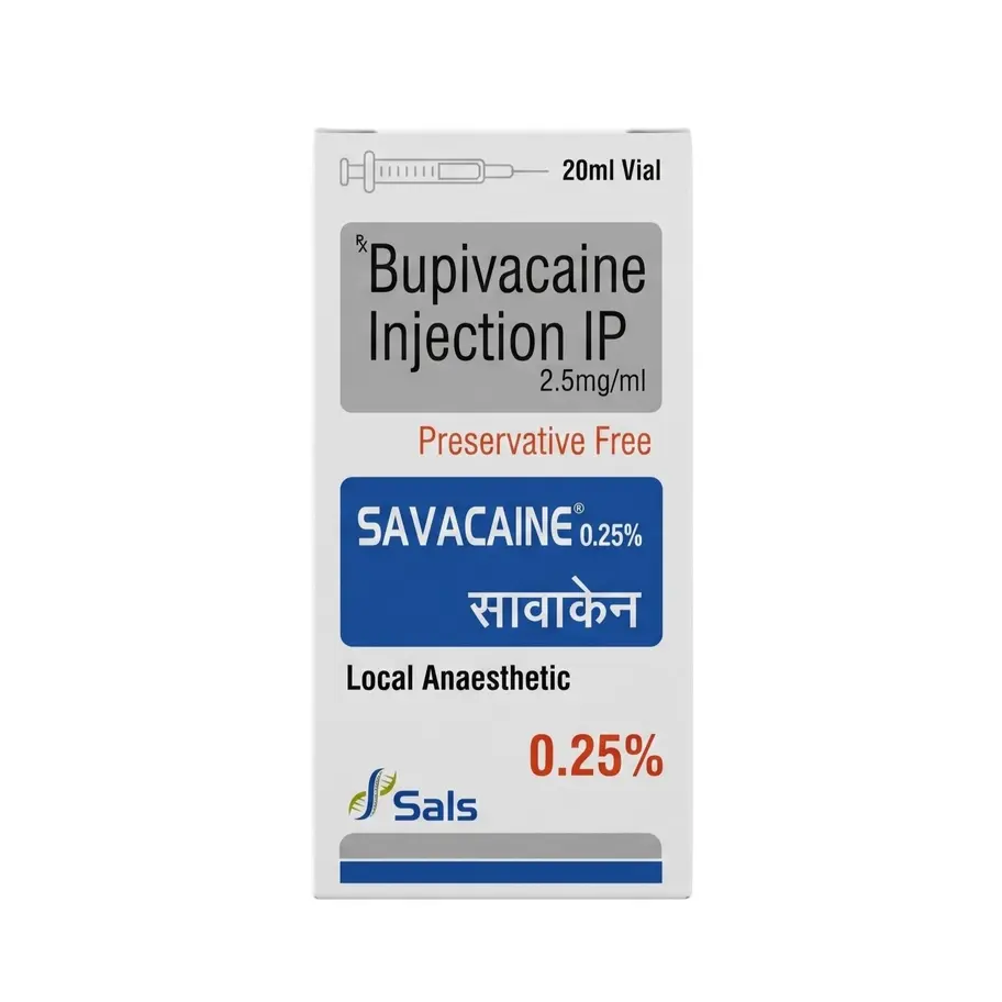 Savacaine 0.25% Injection front box image