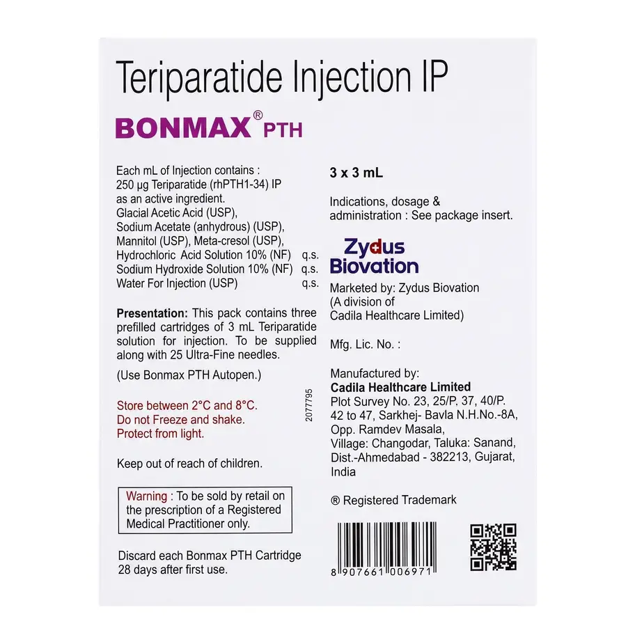Bonmax PTH 750mcg Cartridge 3's back box image