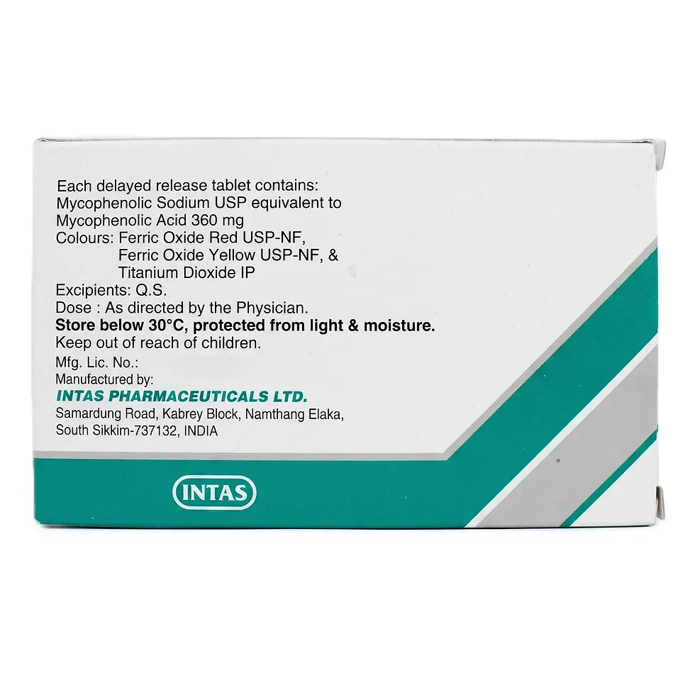 Mycofit S 360 mg Tablet back box image