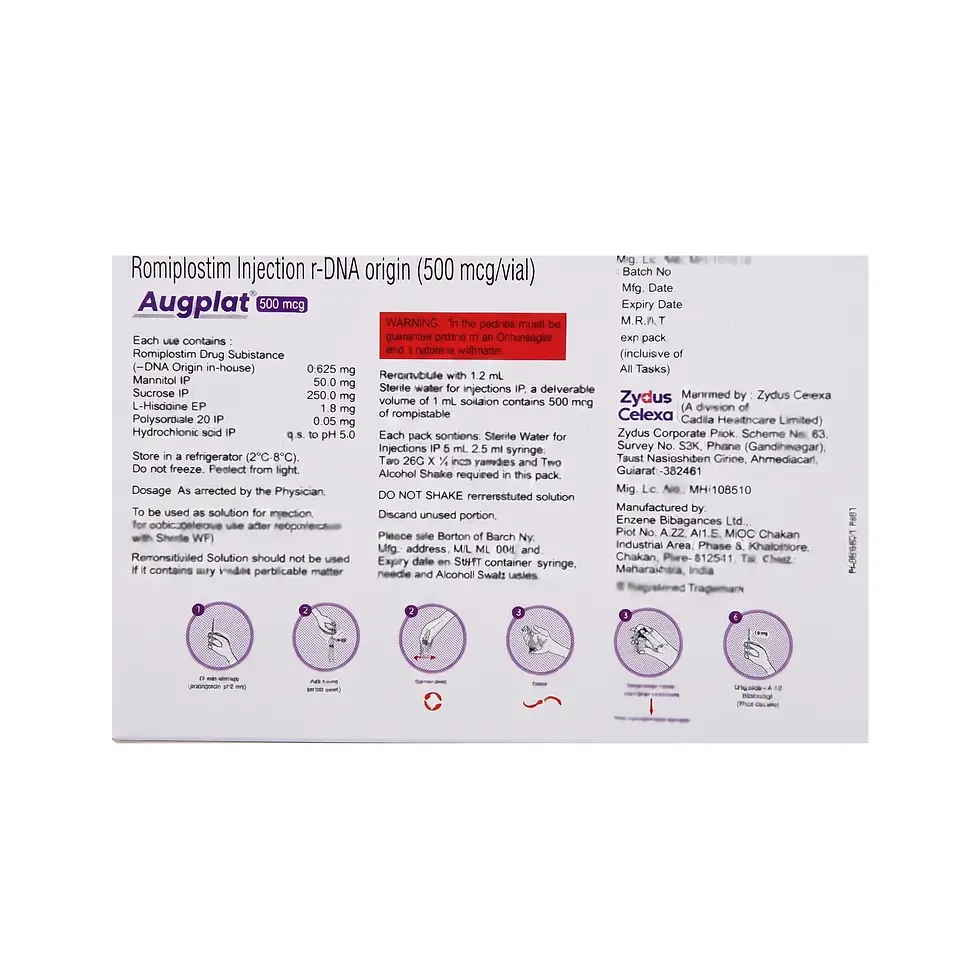 Augplat 500mcg Injection back box image