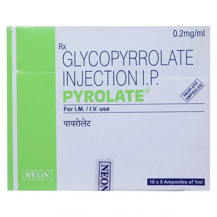 Pyrolate 0.2mg Injection front box image