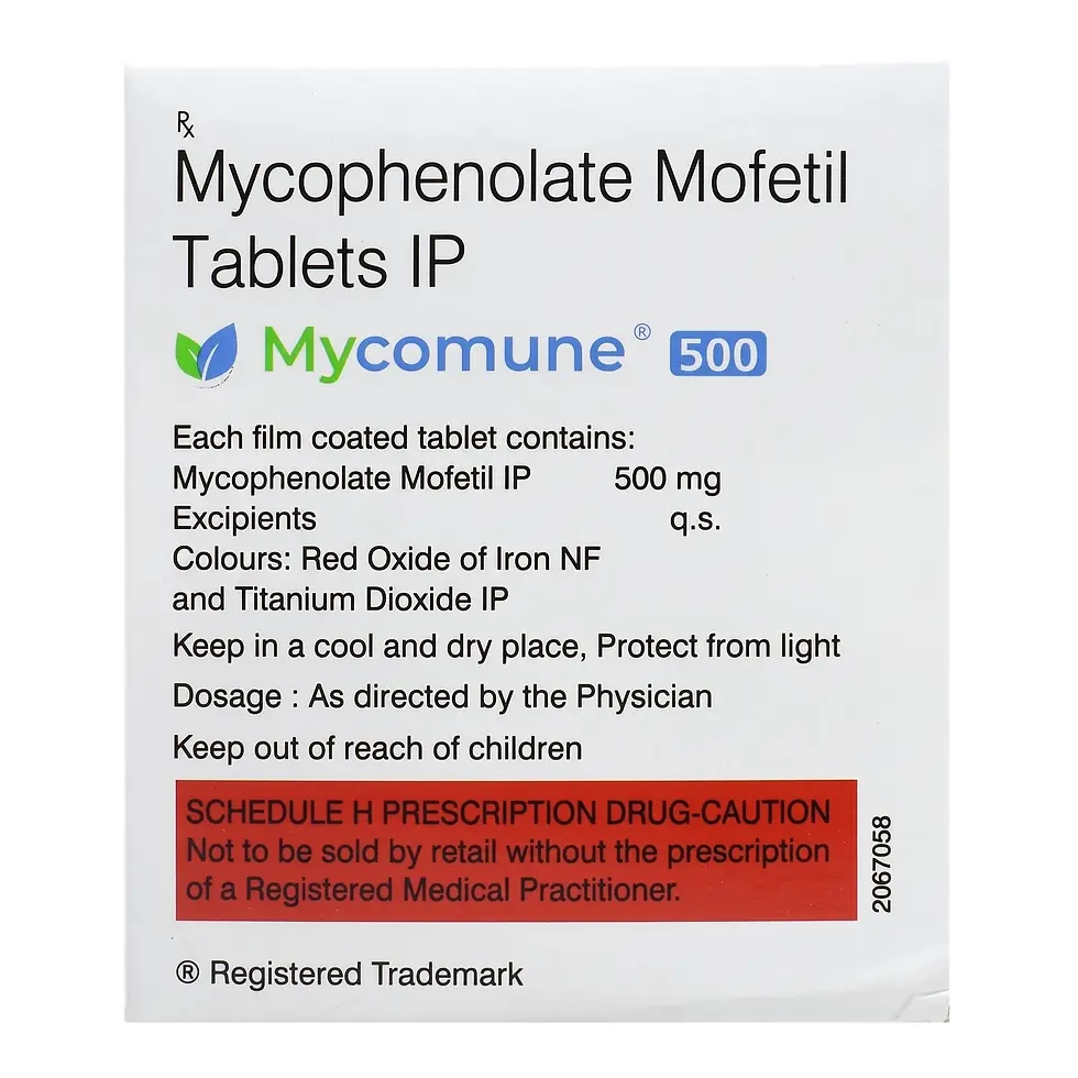Mycomune 500 mg Tablet right box image