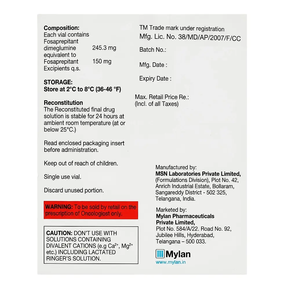 Fosa 150 mg Injection back box image