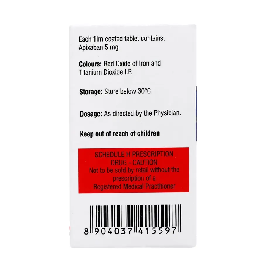 Apigat 5mg Tablet back box image
