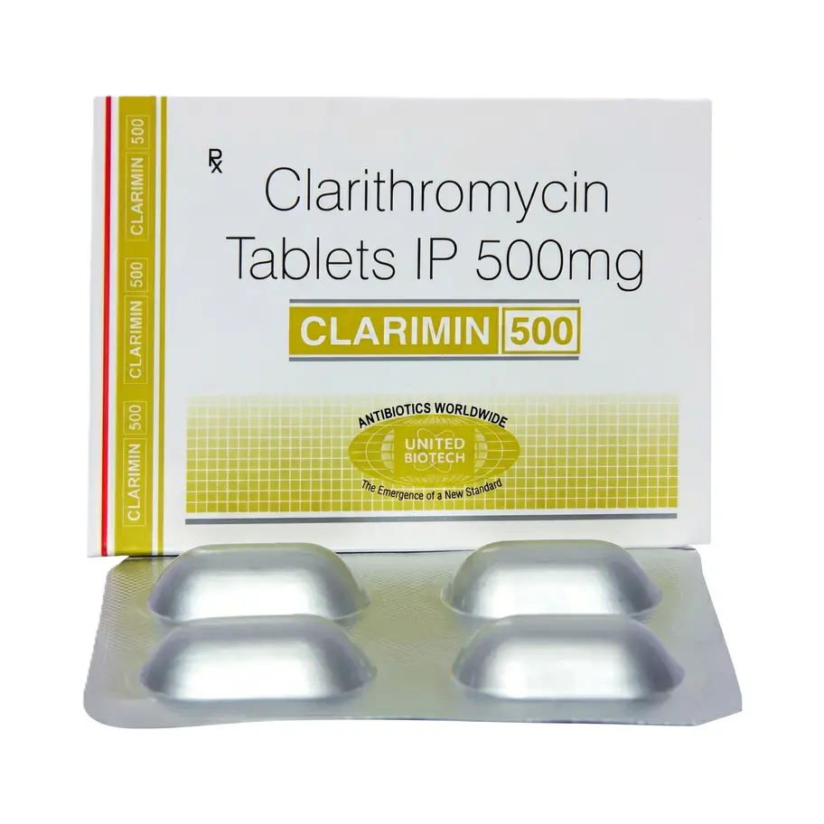 Clarimin 500mg Tablet front strip image