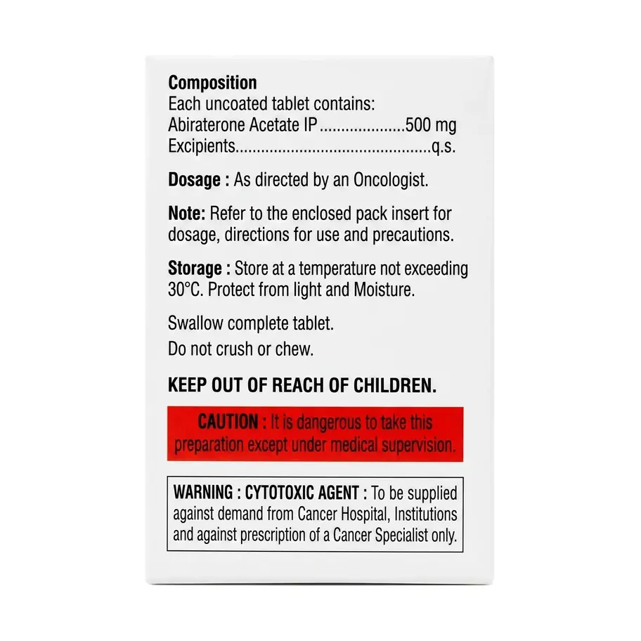 Abiragis 500mg Tablet back side box image
