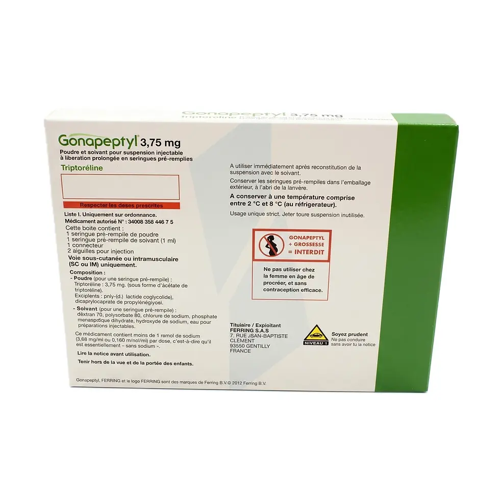 Gonapeptyl 3.75 mg Injection back box image