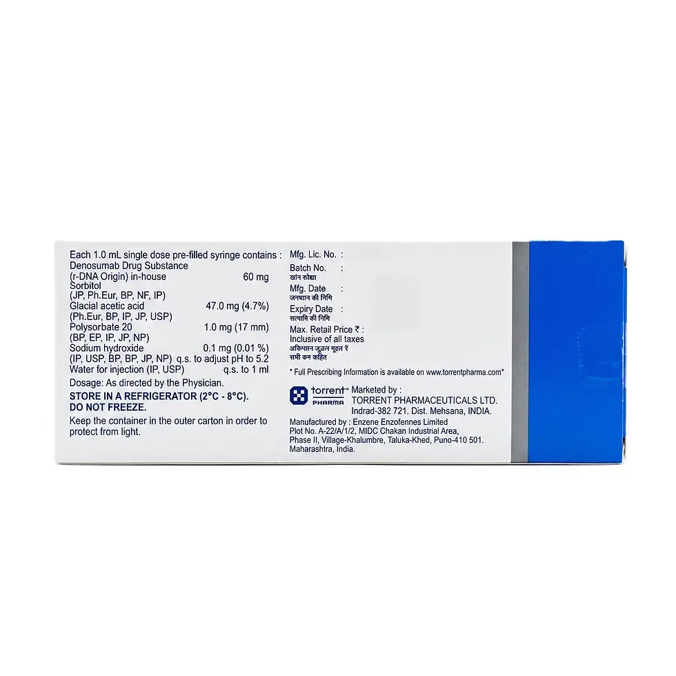 Densucor 60mg Injection back side box image