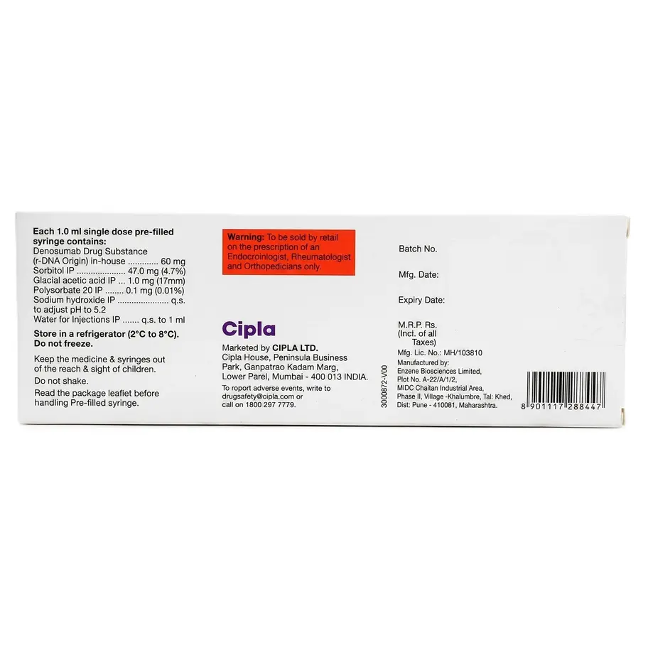Denoci 60mg Injection back box image