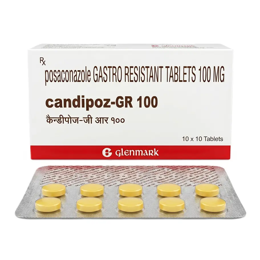 Candipoz GR 100mg Tablet front strip image