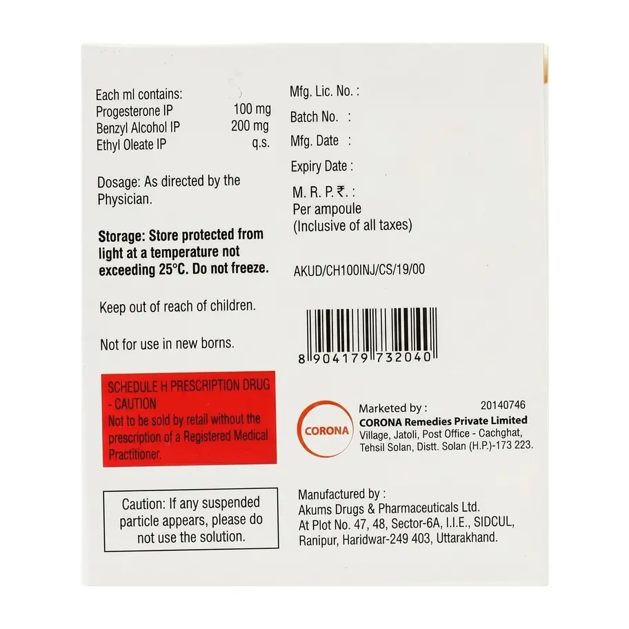 C Hop 100mg Injection back box image