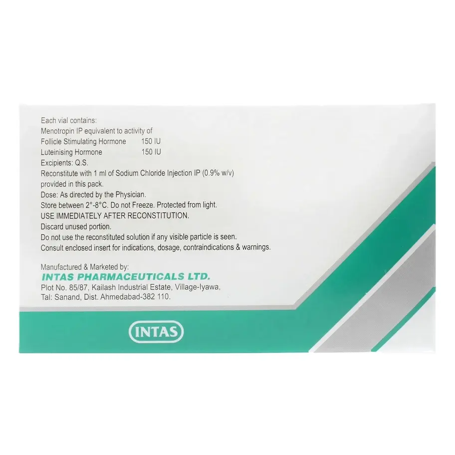 Menotas HP 150 IU Injection back box image