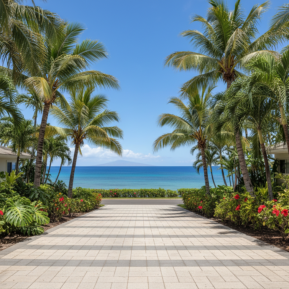 Container-direct driveway pavers for custom home projects in Kahului and Kihei, Maui.