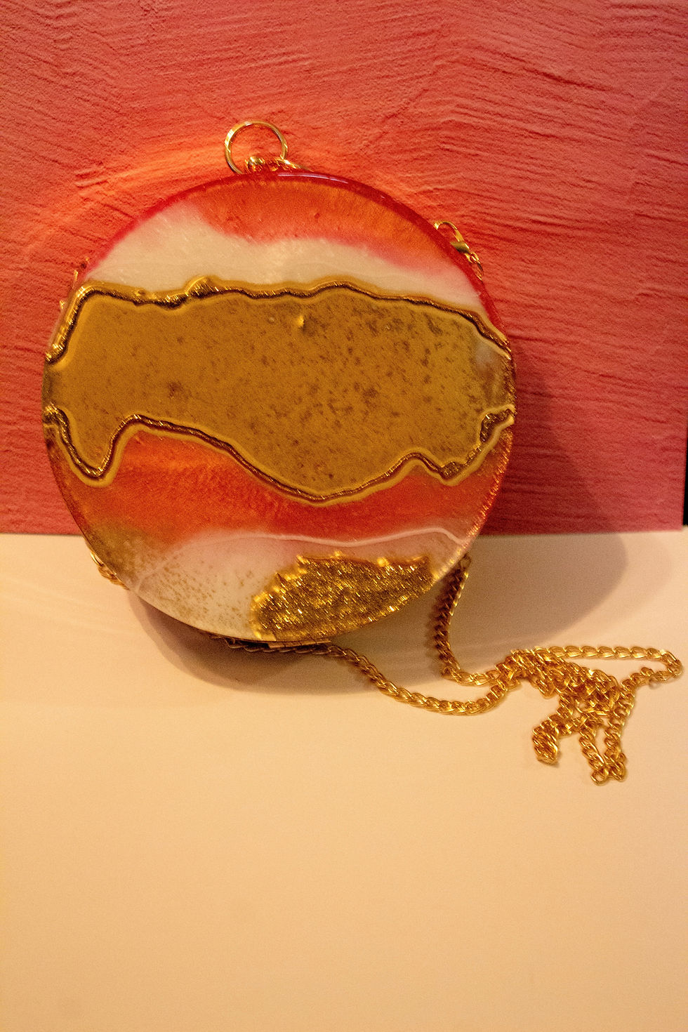 Thumbnail: Purse- pink, gold, and white