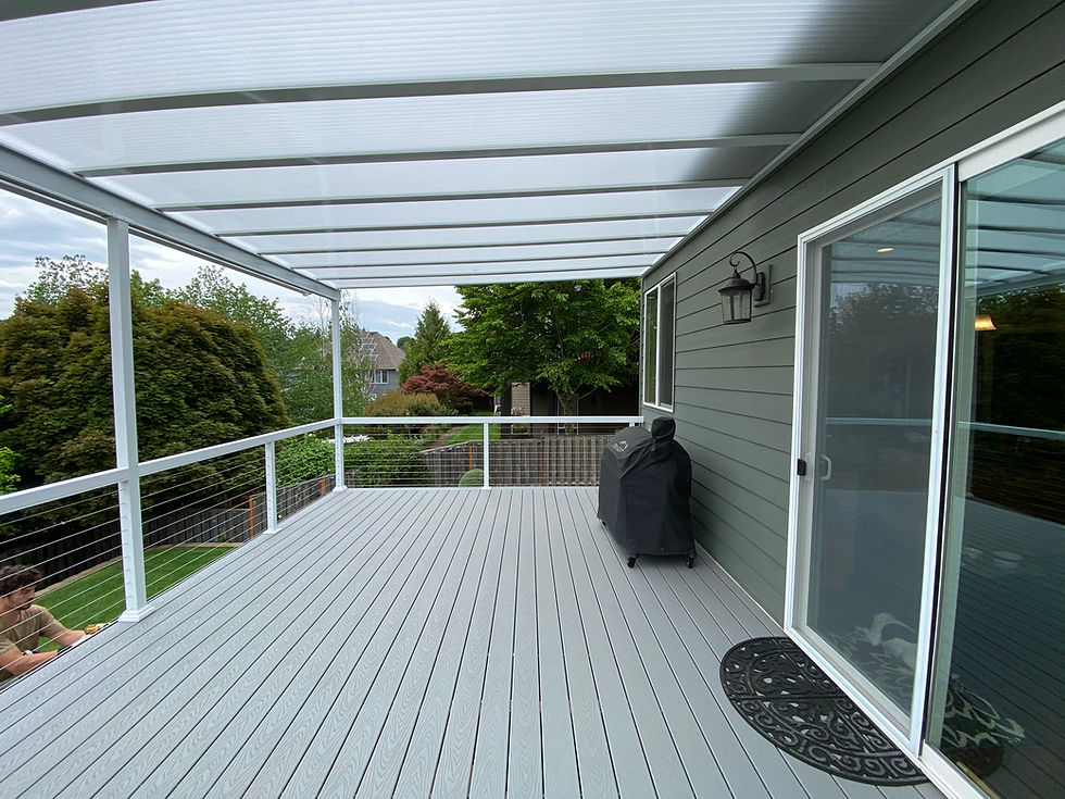 Composite deck and aluminum patio cover