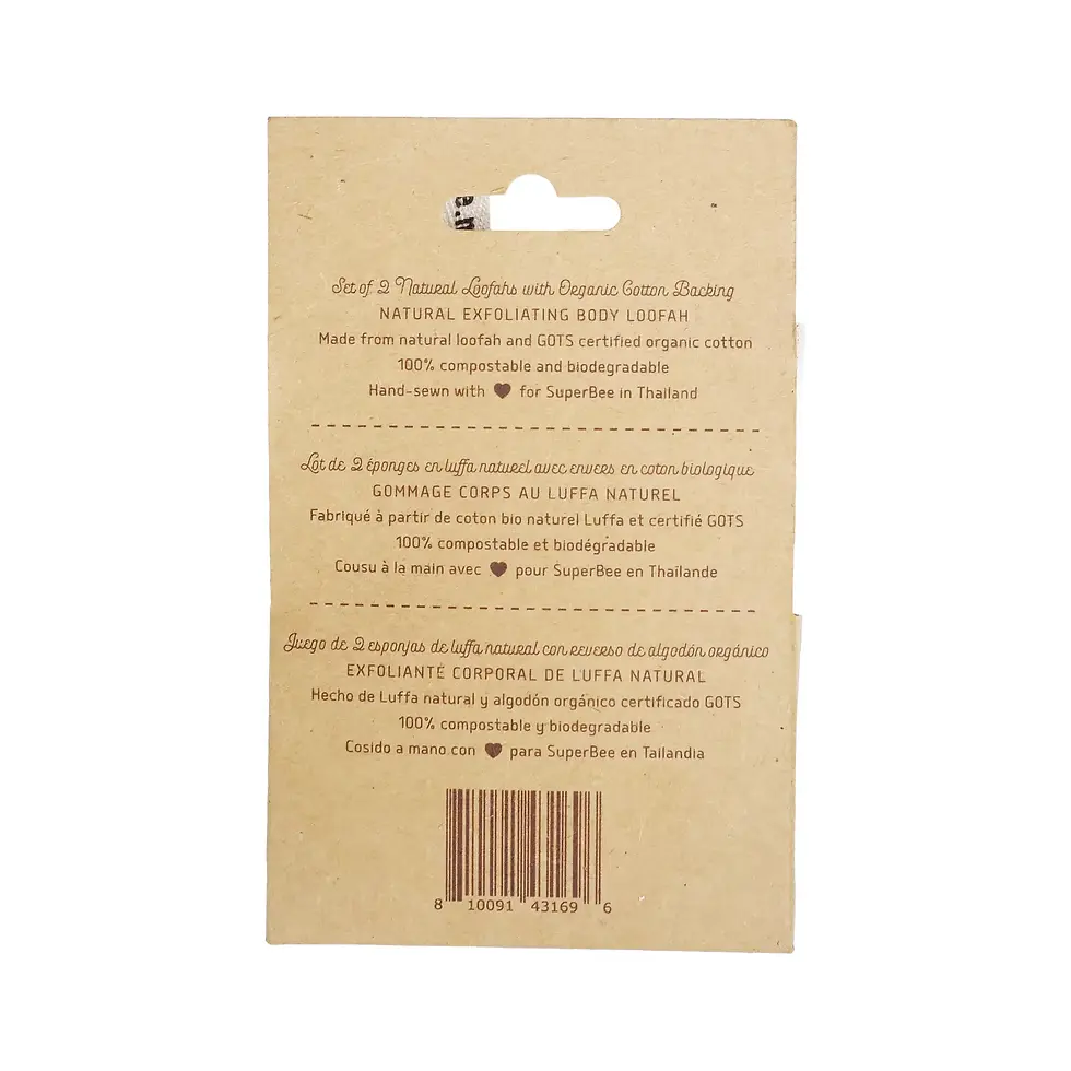 Thumbnail: Eco Shower Loofah Body Scrubbers Luffa 2 Pack