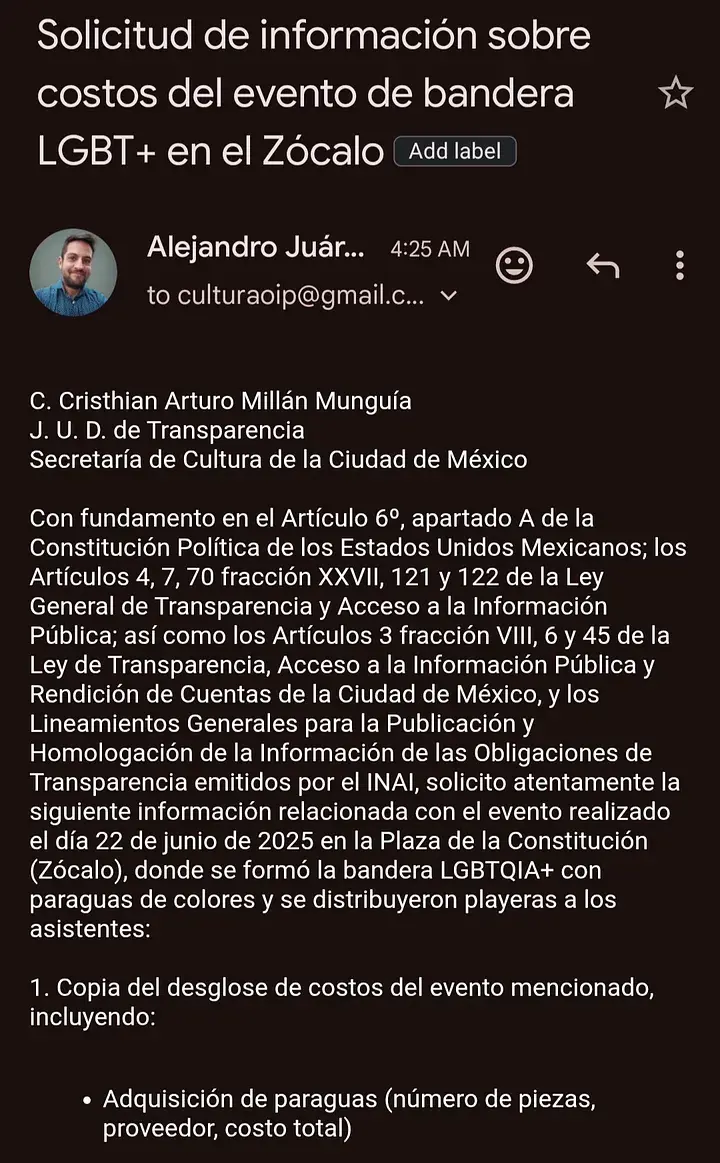 Solicitud de transparencia