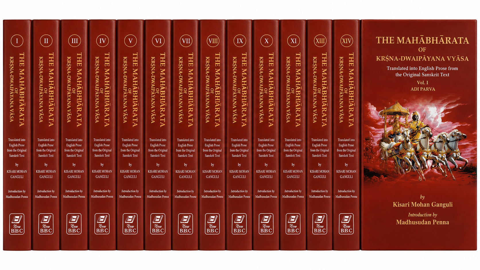 The Mahabharata of Krishna-Dwaipayana Vyasa(Set of 14 Vols) Kisari Mohan Ganguli