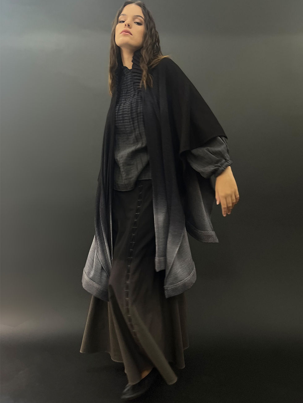 Miniatura: Ruana TECLA grises