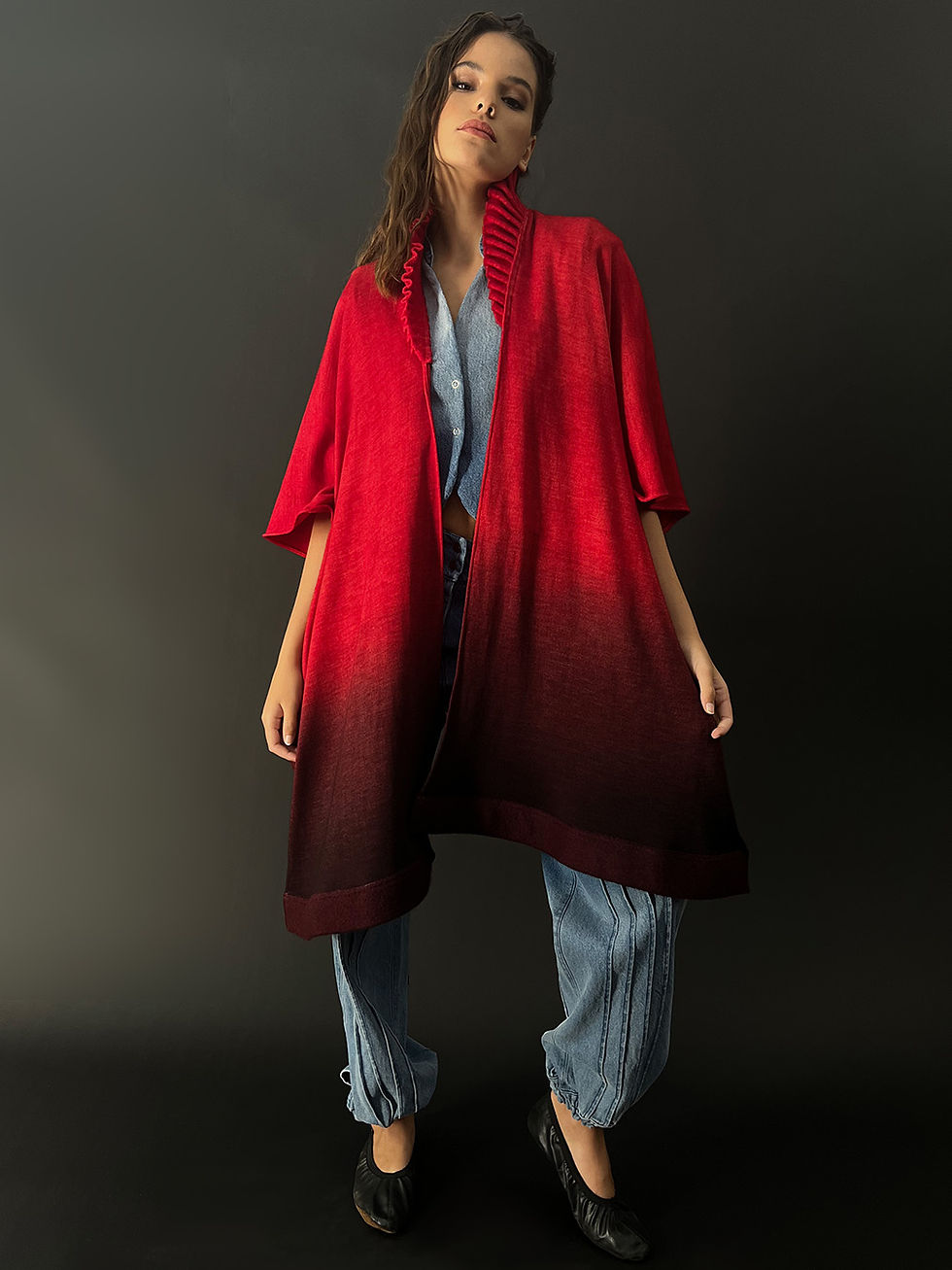 Miniatura: Ruana TECLA rojos