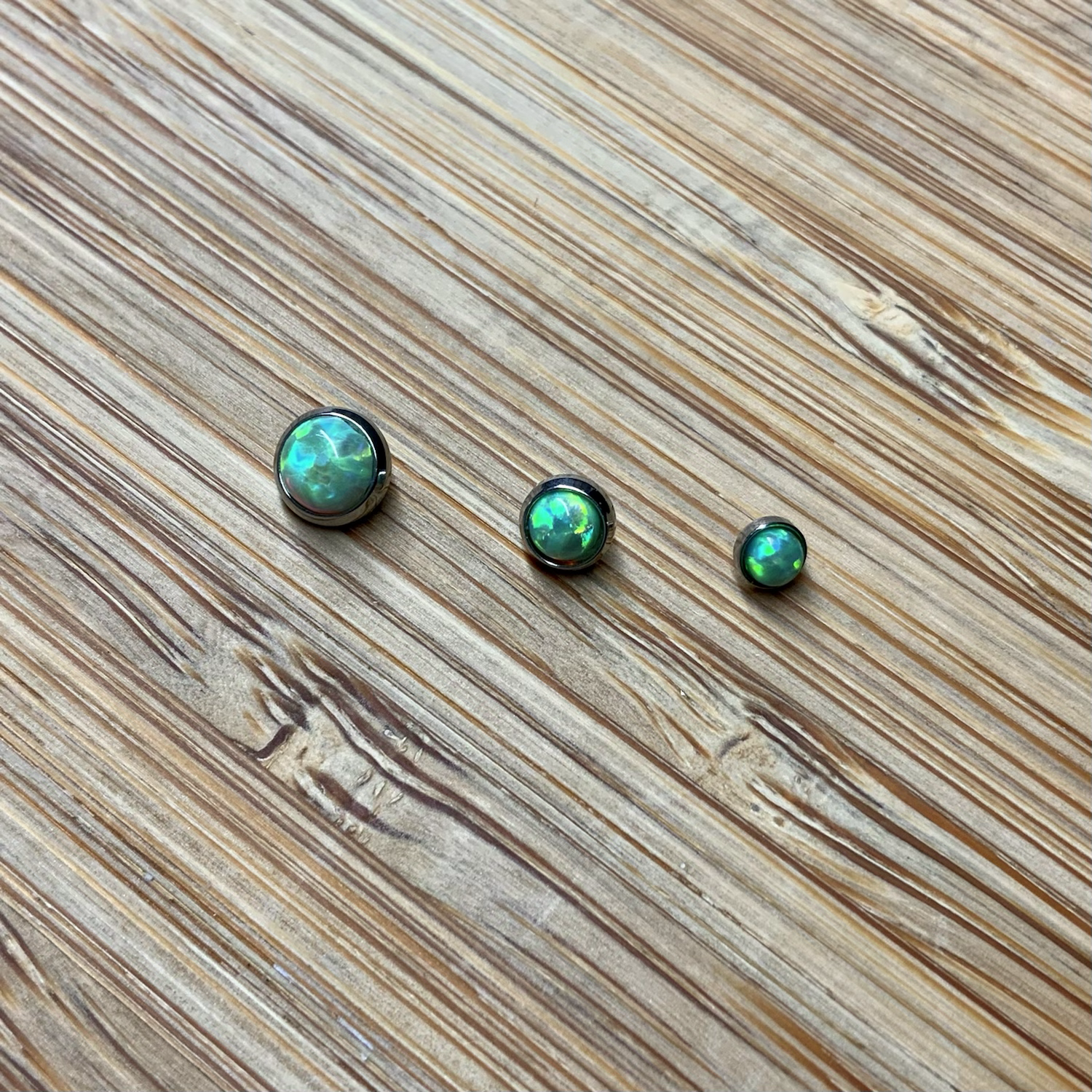 Bezel Set Green Opal