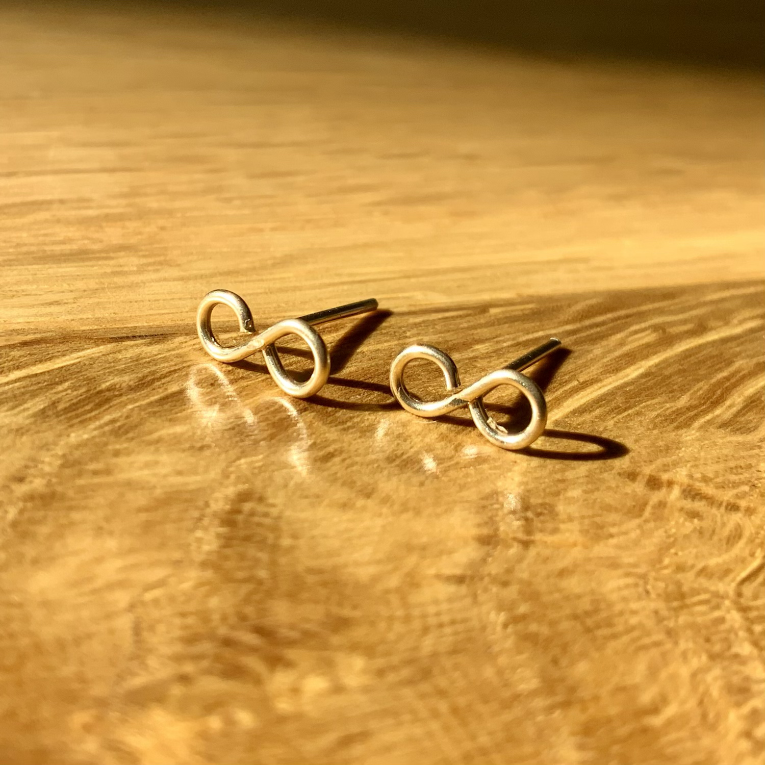 14K Gold Infinity Handmade Stud 