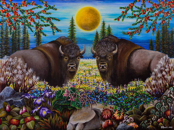 Bison's Honeymoon | Acrylic