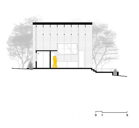 corte arquitetura cabana casa residencia