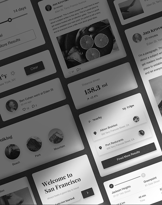 A mood board of apps and statistics