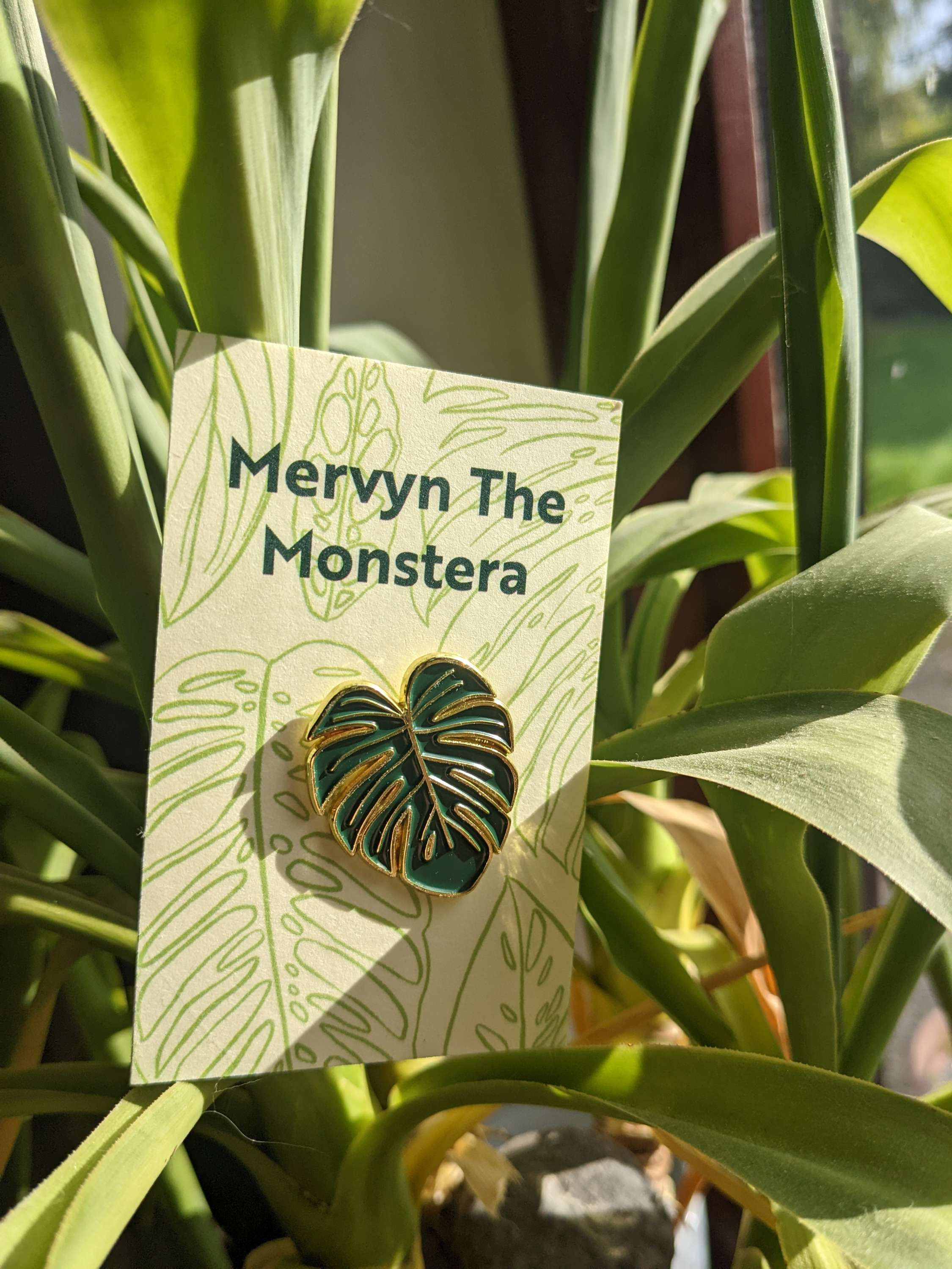 Mervyn The Monstera Enamel Pin Badge 