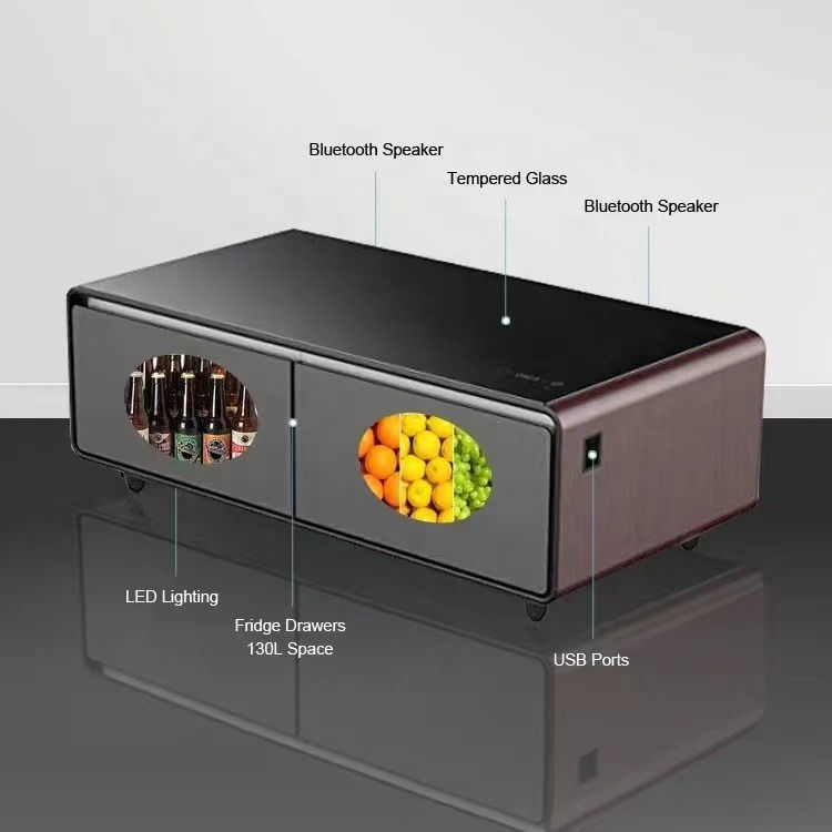 Thumbnail: Smart table fridge black