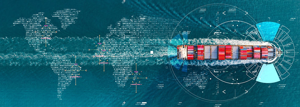 Technology Cargo Container Ship Futuristic Global Logistics international delivery concept
