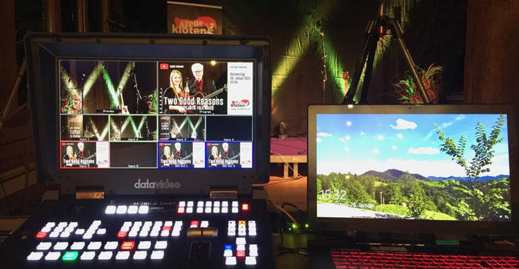 Streaming-Setup: Videoschaltung, Bühnenhintergrund