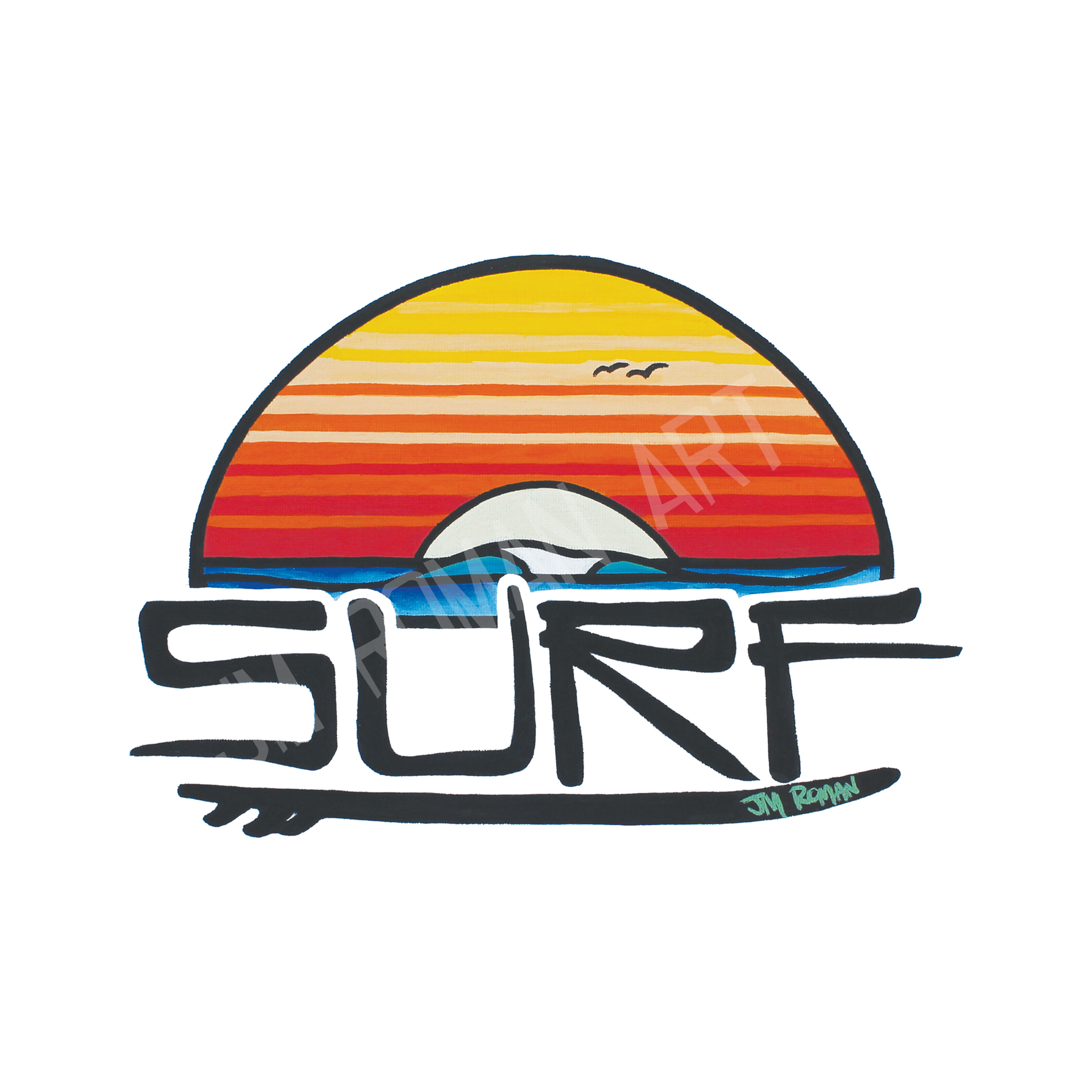 SURF 3.5 x 5 in (Bumper Sticker)