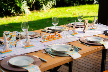 Mesa temática de Páscoa para evento de brunch do Shopping Iguatemi Ribeirão Preto