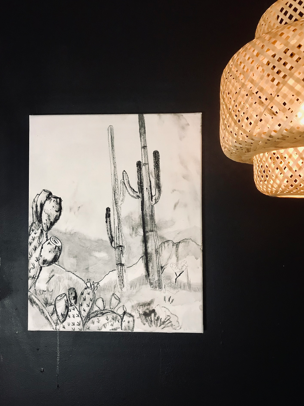 Thumbnail: Handcrafted cactus desert artwork on canvas – Tigart Studios original piece