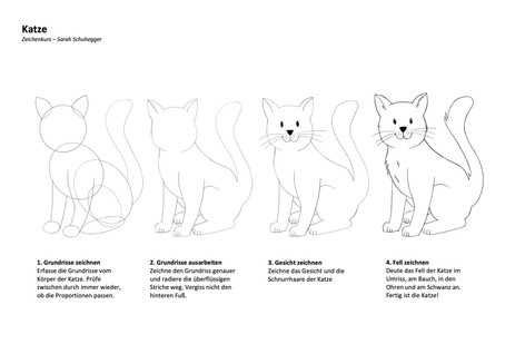 Katze Zeichenanleitung