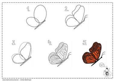 Schmetterling Zeichenanleitung