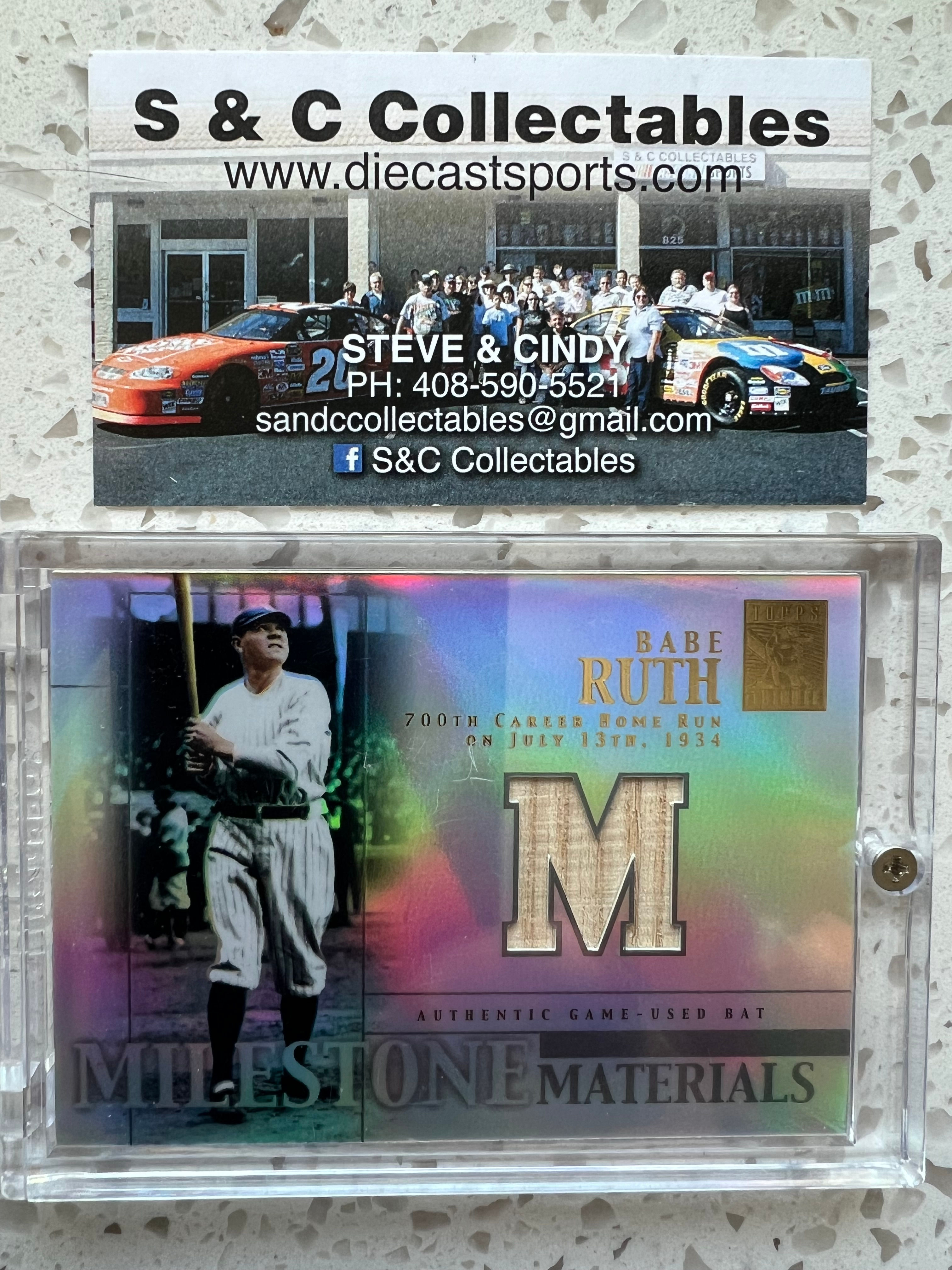 2002 Topps Tribute Milestone Materials Game Used Bat / Babe Ruth   Plac#11