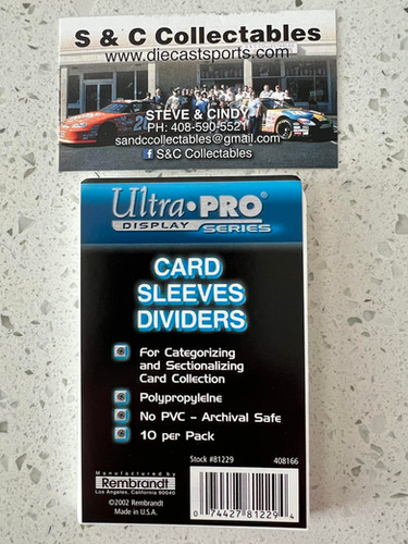 Ultra Pro Card Sleeves Dividers (10 Pack) / Ultra Pro - Supplies | diecastsports Ultra Pro Card Sleeves Dividers (10 Pack) / Ultra Pro - Supplies | diecastsports