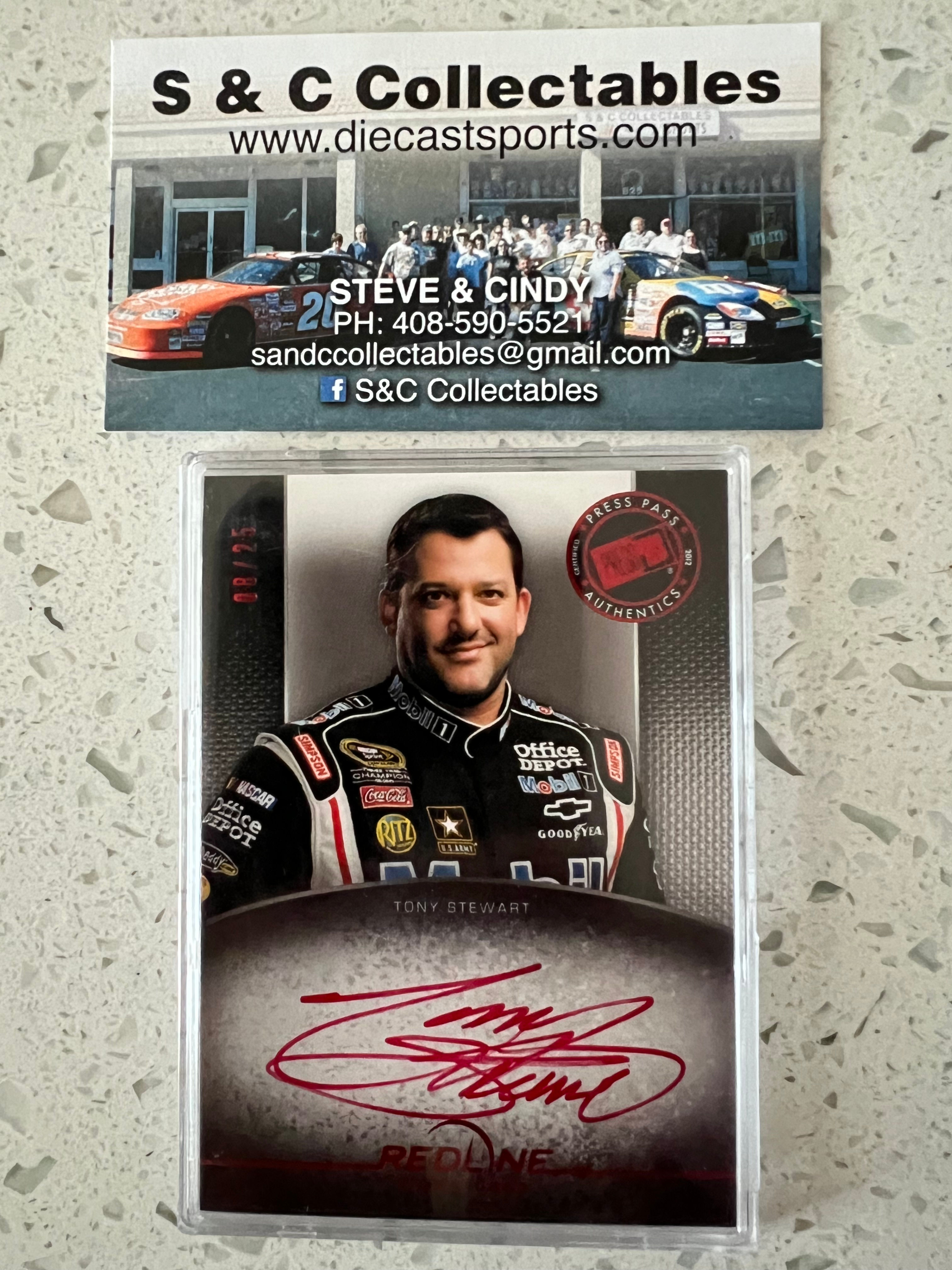 2012 Autographed Press Pass Redline  / Tony Stewart  Plastic  F