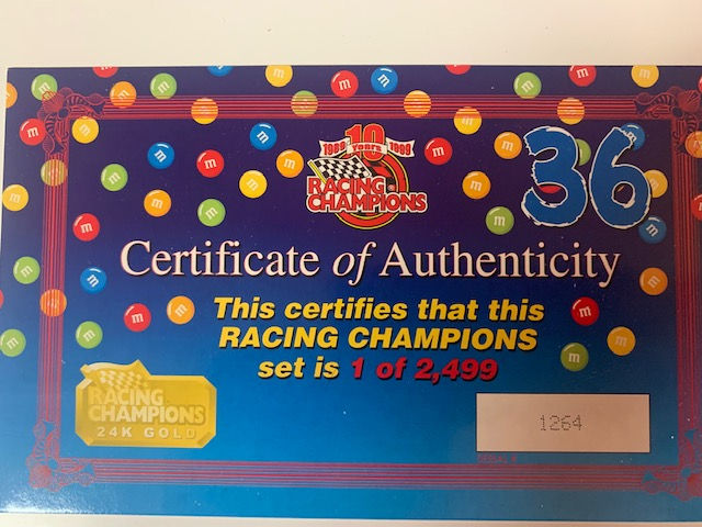 Thumbnail: 1999 M&M's  2 Car Set  #1 Silver, #2 24K Gold / Ernie Irvan 1:24