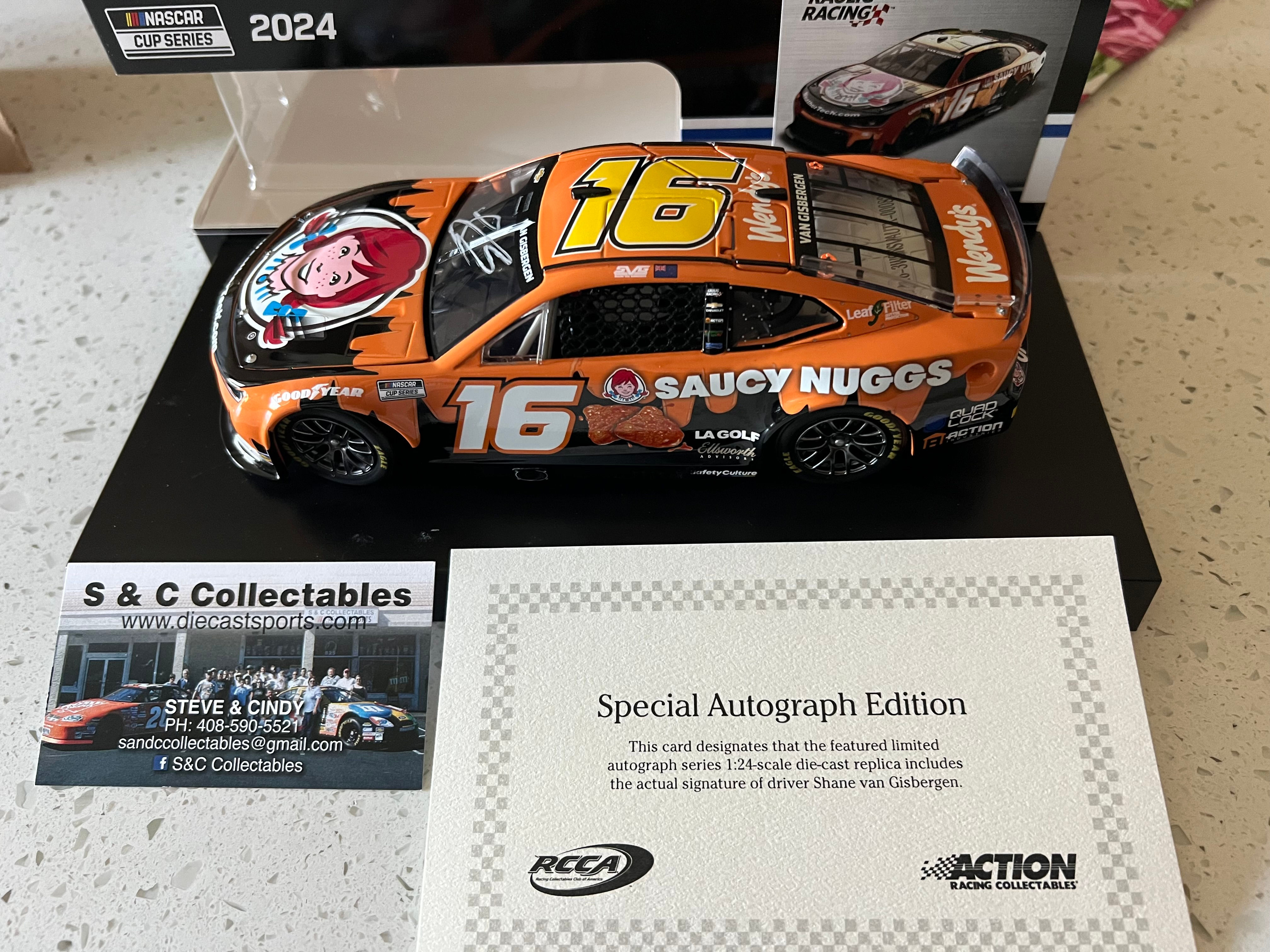 2024 Autographed Wendy's Saucy Nuggs (RC)  / Shane Van Gisbergen  1:24