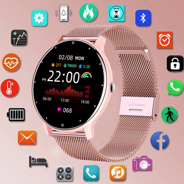 LIGE Waterproof Women Smart Band Watch Real-time Weather Forecast Men Watches Sp
