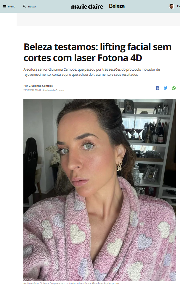 Capa Revista Marie Claire Fotona