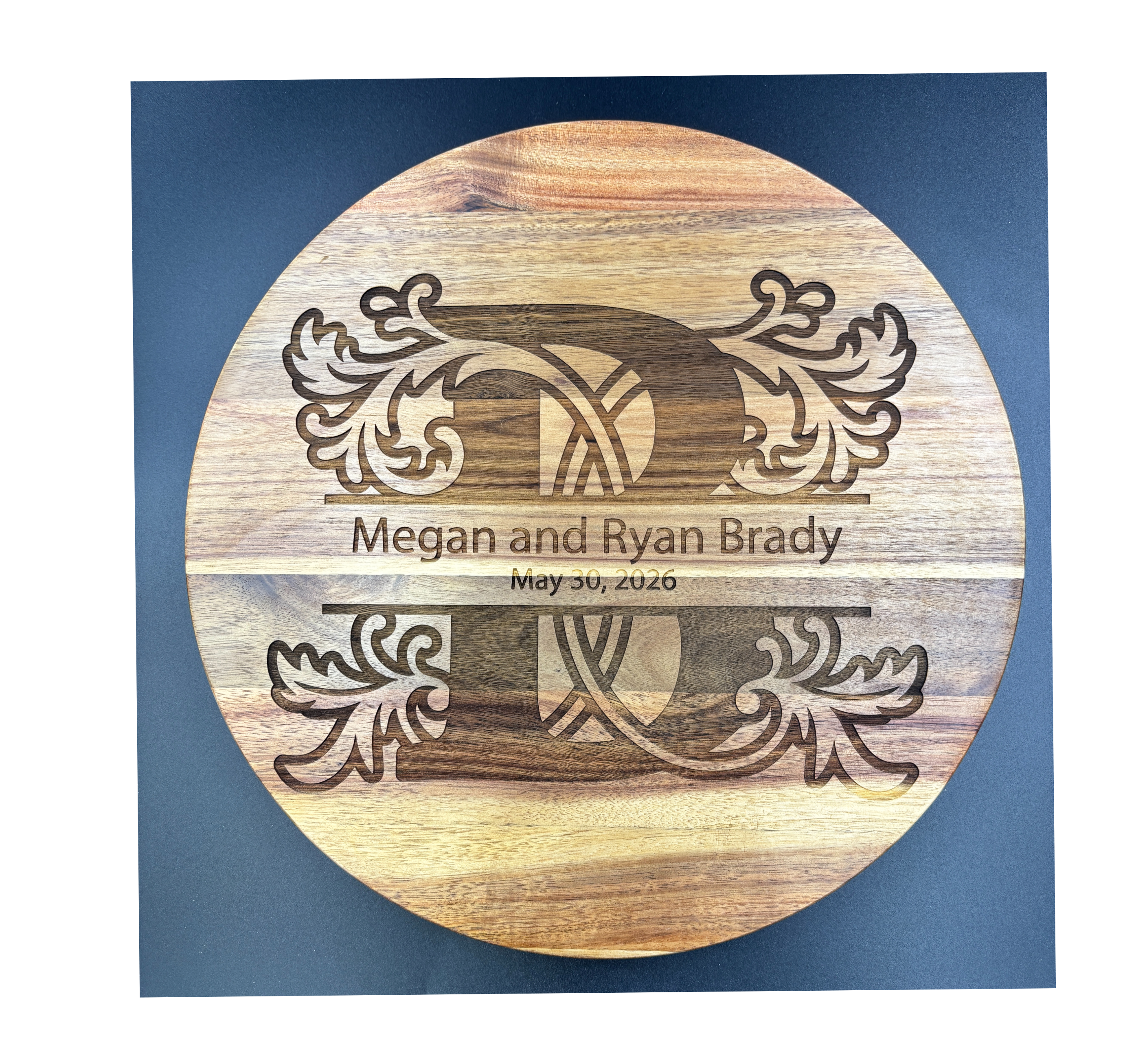 Acacia Wood Lazy Susan, Wood Turntable Tray and Cabinet Organizer